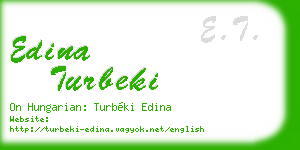 edina turbeki business card