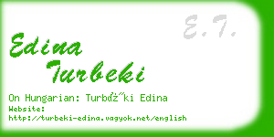 edina turbeki business card